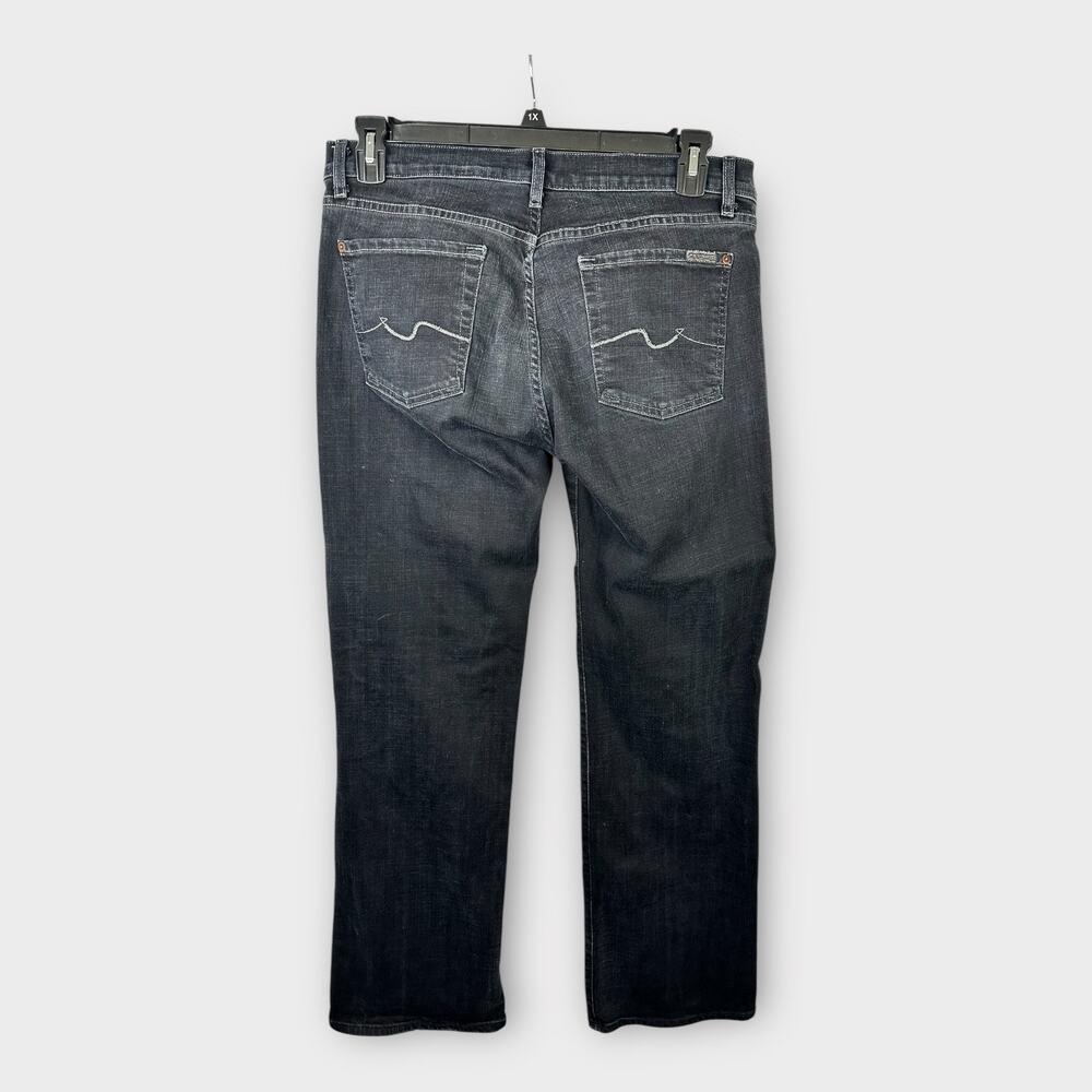 7 For All Mankind 7FAMK size 34 Relaxed Straight Leg Denim Jeans Black - Picture 2 of 11